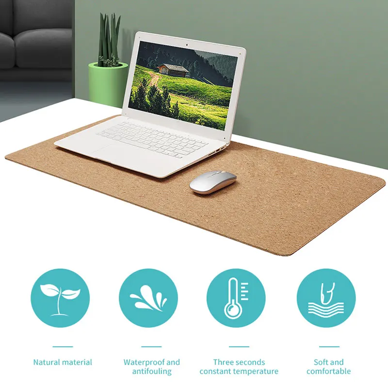 Коврик для мыши YuBeter большой из натуральной пробки водонепроницаемый