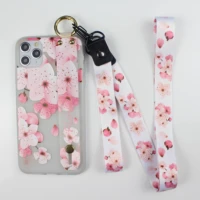 case for samsung galaxy s20 fe s21 note10 a71 a51 a70 a50 a40 a52 new summer flower wrist strap with lanyard soft back cover