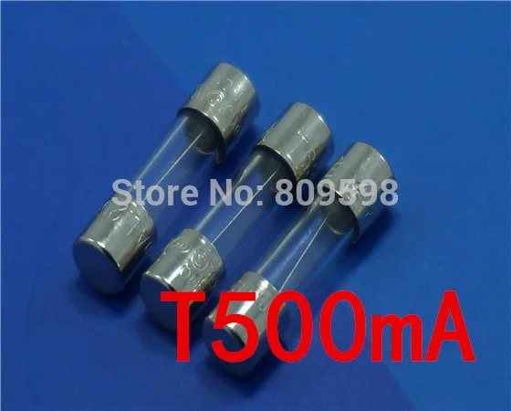 (100 шт./лот) T500mA 250V 5x20mm медленный стеклянный трубчатый предохранитель 500mA 0.5A