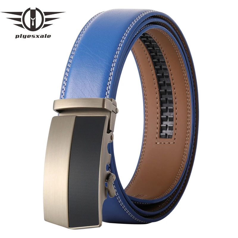 

Plyesxale New Hot Selling Men Belt Fashion Alloy Automatic Buckle Belt Business Affairs Casual Belt Genuine Leather Luxury B530