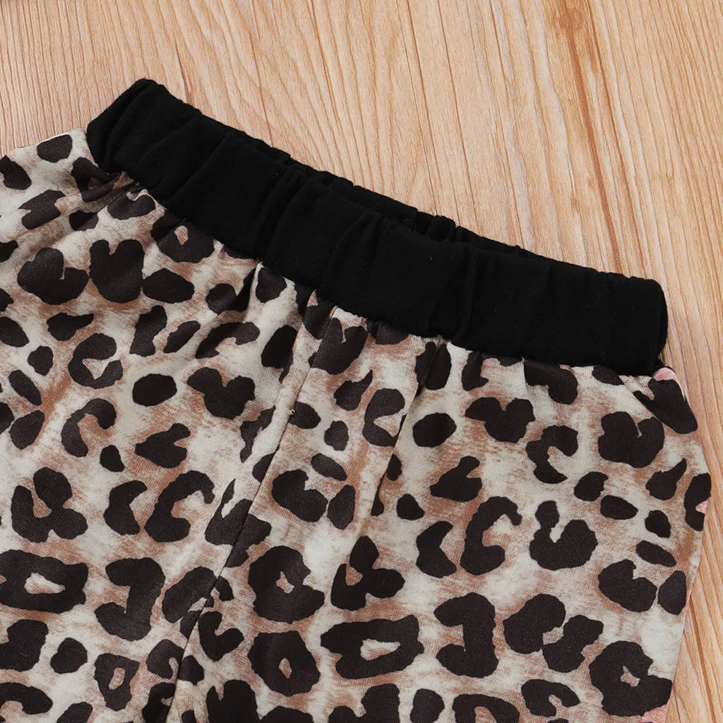 

Clothes Set Baby Outfits Clothes Infant Baby Boys Girls Letter Print Hooded Tops+leopard Pants Clothes Outfit Newborn Clothes