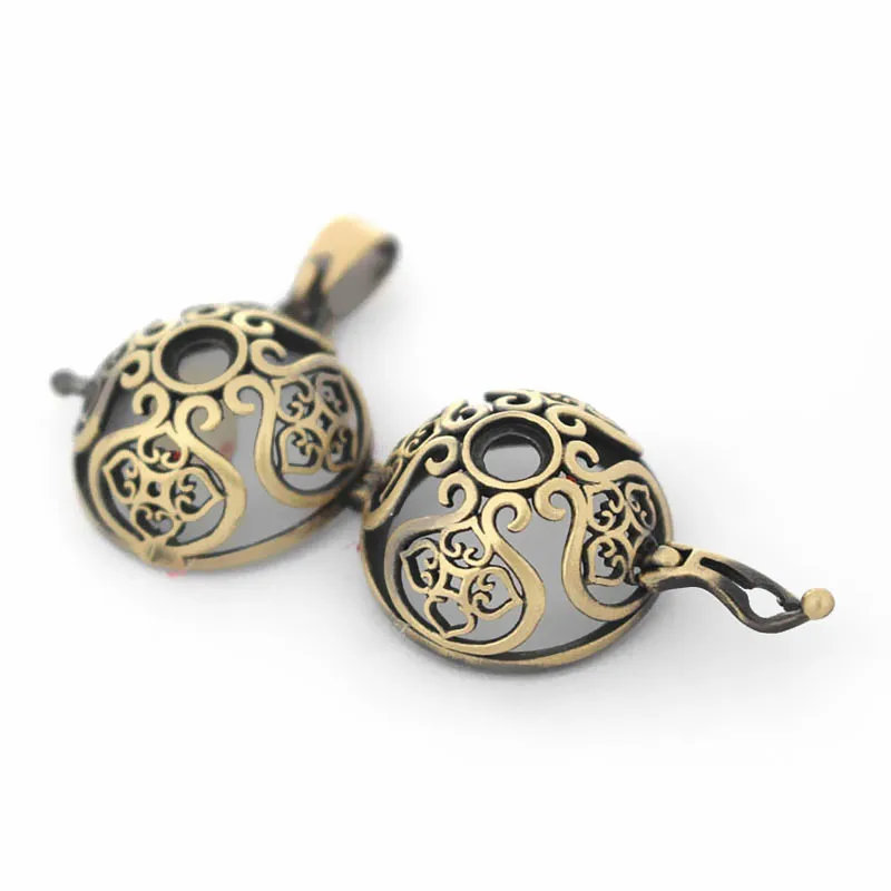 Винтажный круглый филигранный кулон клетка цветок эфирное масло диффузор Сделай