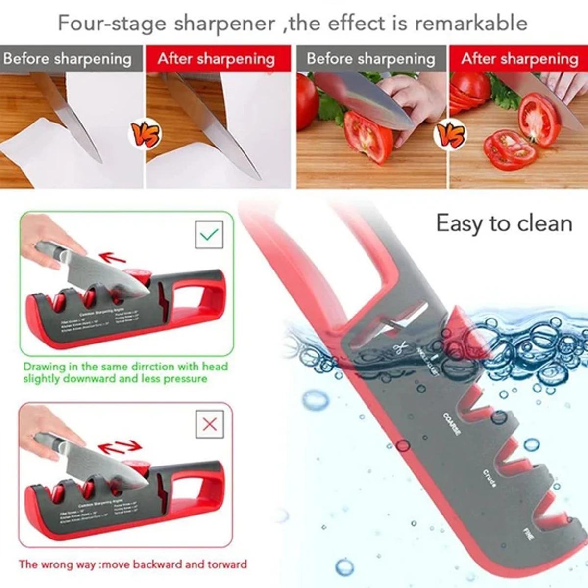 

Knife Sharpener 4 in 1 Knife Shears and Scissors Sharpening stone System Stainless Steel Blades Adjustable Sharpening Tool