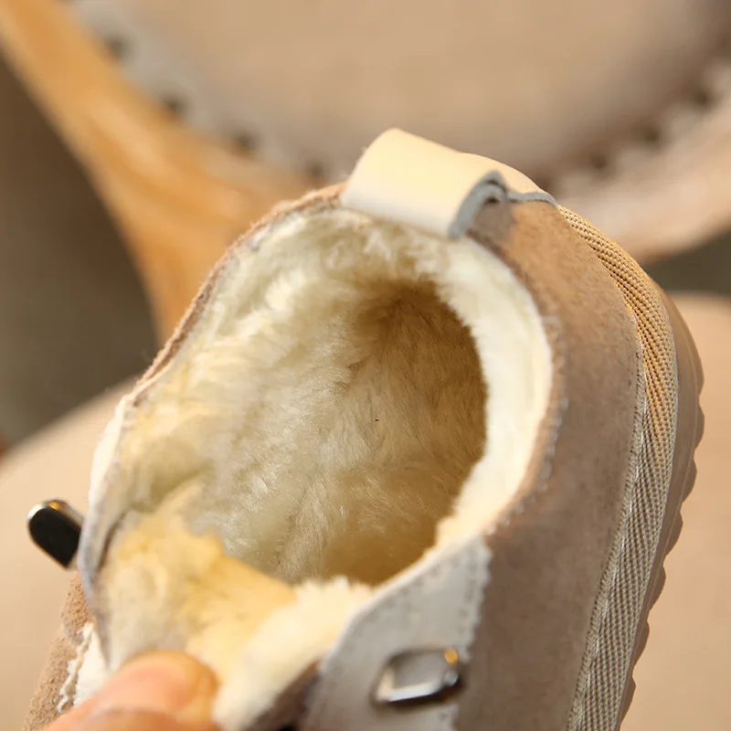 Зимние ботинки принцессы 2019 обувь из натуральной кожи и плюша для маленьких