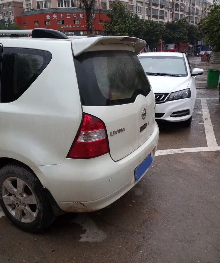Для LIVINA NOTE спойлер 2006 2013 Nissan LED STLY ABS пластик Материал заднее крыло автомобиля Цвет