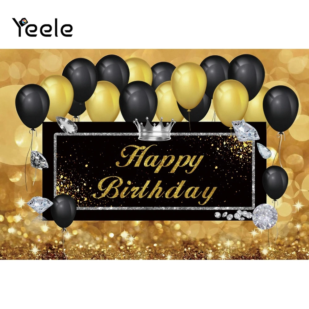

Yeele Birthday Party Gold Light Bokeh Ballon Diamond Photography Backdrop Photographic Decoration Backgrounds For Photo Studio