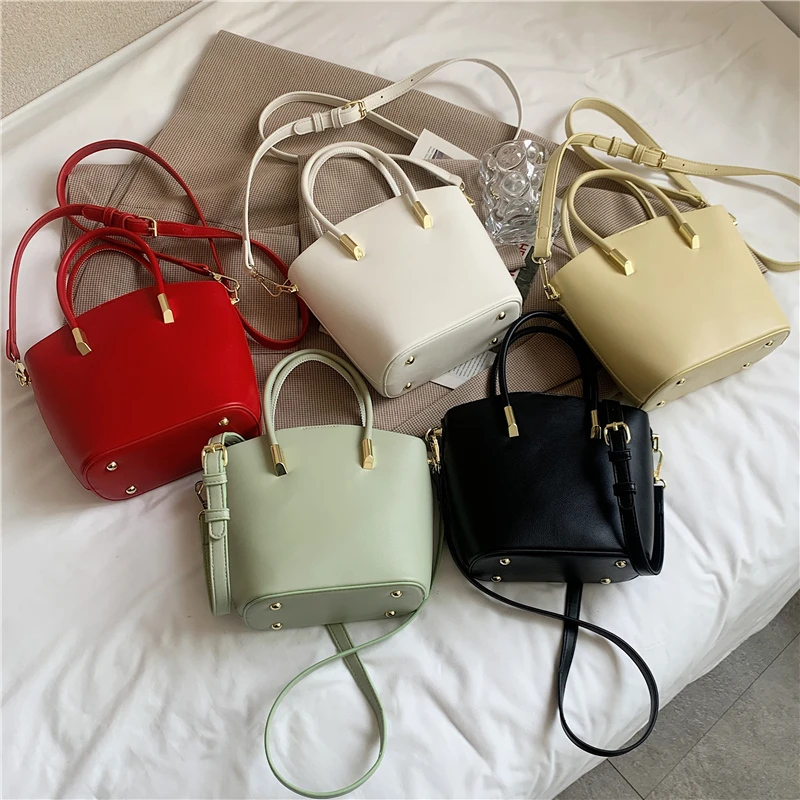 

Burminsa Trendy Bucket Small Women Handbags Famous Brand Designer High Quality Basket Ladies Shoulder Crossbody Bags Summer 2021