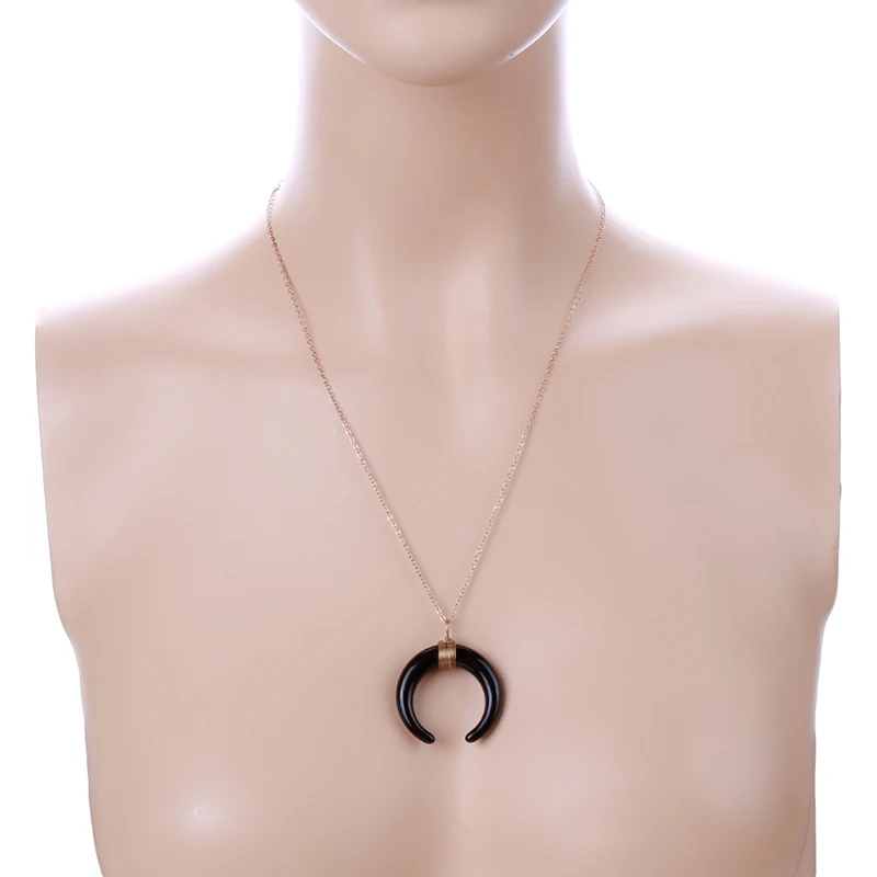 Горячая Распродажа тонкое колье Подвеска Ожерелье изогнутый полумесяц ожерелье