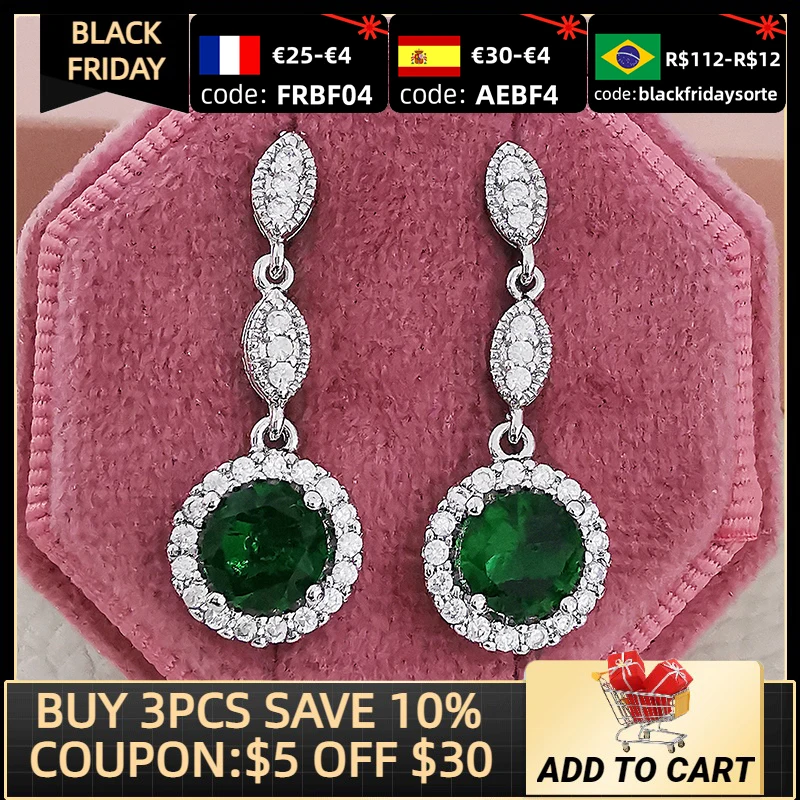 

925 Sterling Silver Big Earrings Brincos Dangle Drop For Women Aretes De Mujer Wedding Christmas Gifts Bijoux Jewelry E495S
