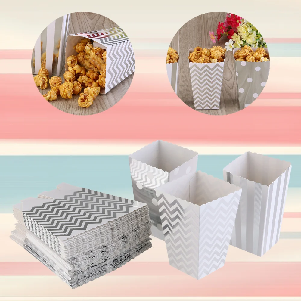 50 шт. попкорн Коробки модель жёлтого цвета Trio миниатюрный зубчатая кромка