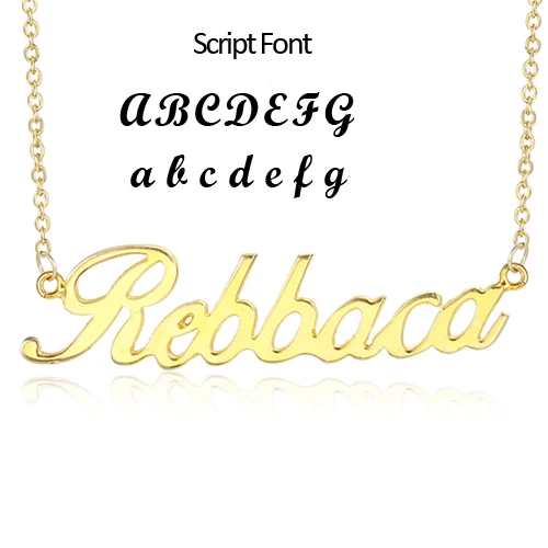 font5 L11 персонализированное именное ожерелье для женщин именное ожерелье и кулон именная табличка ожерелье Прямая поставка Ювелирные изделия Рождественский подарок - Окраска металла: font5