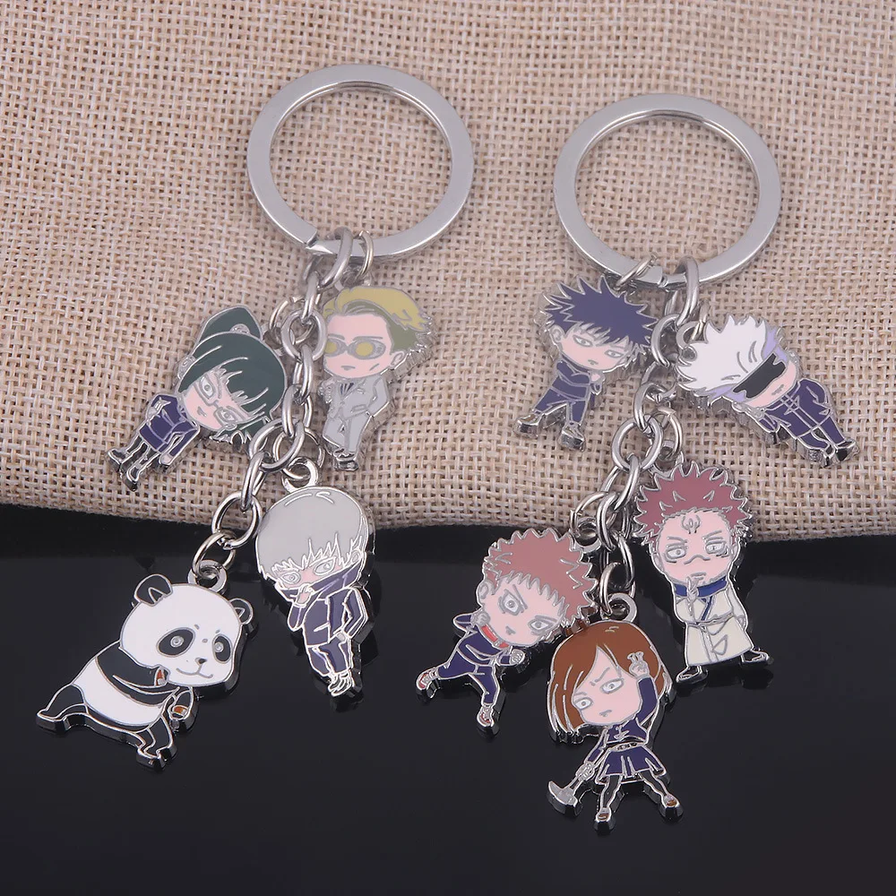 

Jujutsu Kaisen Metal Keychains Student Backpack Beautiful Pendant Car Seat Stylish Keyring Birthday Gift Friend Keychain