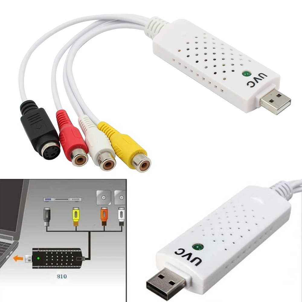 USB 2 0 видеозахват ТВ DVD VHS видеорегистратор Захват адаптер карты с аудио Поддержка