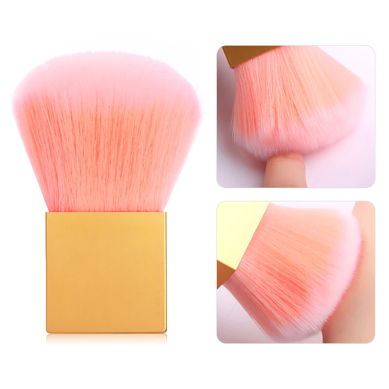 Градиентная розовая щетка для очистки ногтей от пыли мягкое акриловое