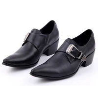 batzuzhi 6 5cm heels leather shoes men pointed toe black genuine leather business shoes men formal zapatos hombre oxfords