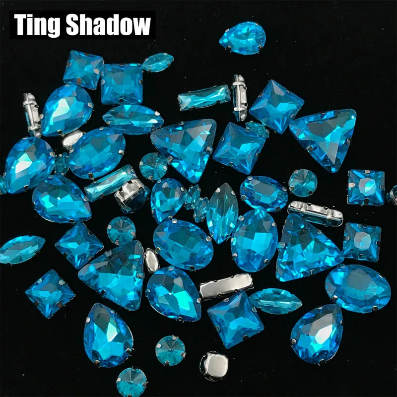 50 шт. розовые высококачественные разноцветные блестящие стразы с когтями для