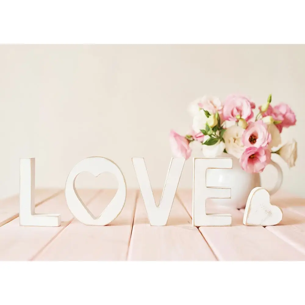 Розовый цветочный ваза любовь боке Фотофон Виниловый фон для влюбленных День