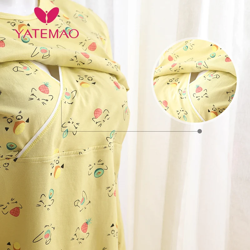 Пижама для беременных YATEMAO с длинным рукавом без штанов|Сон и отдых| |