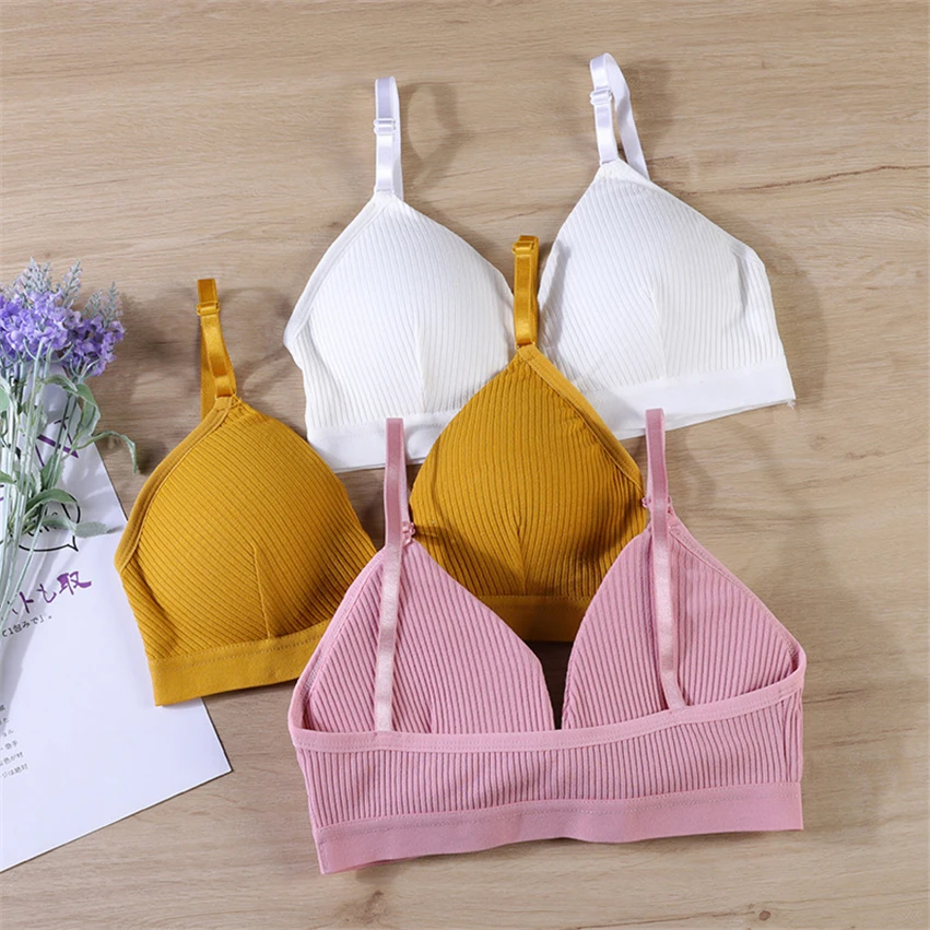 Бюстгальтер женский из хлопка мягкое дышащее нижнее белье без косточек