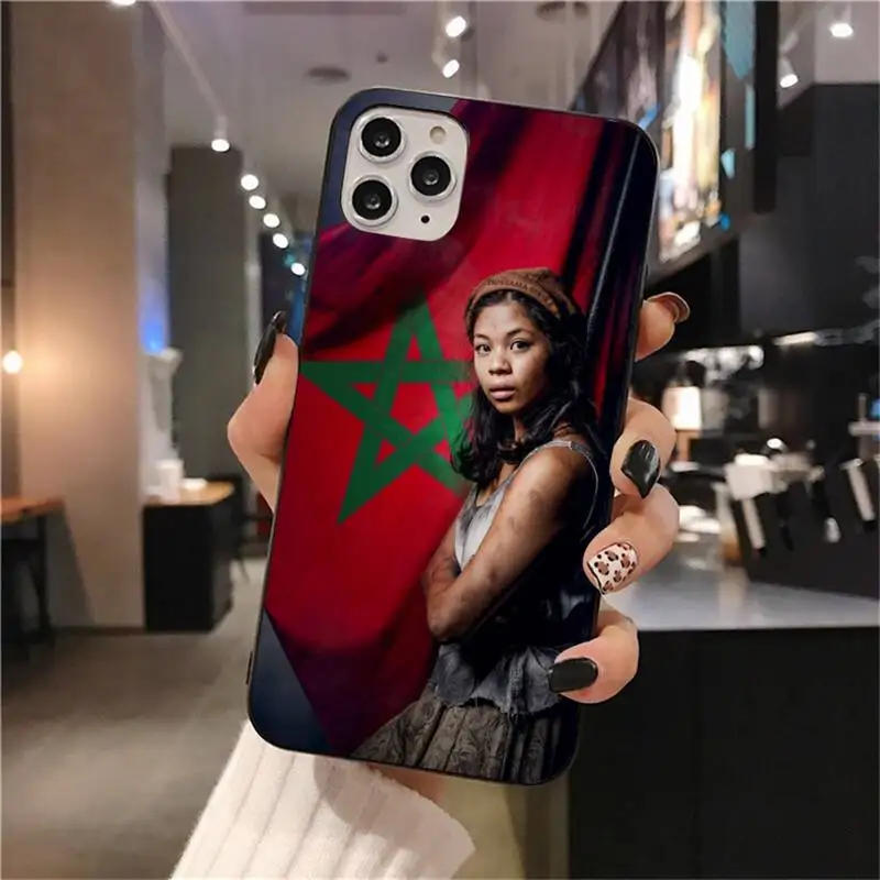 morocco flag coat of arms phone case for iphone 12 11 pro max mini xs max 8 7 6 6s plus x 5s se 2020 xr cover free global shipping