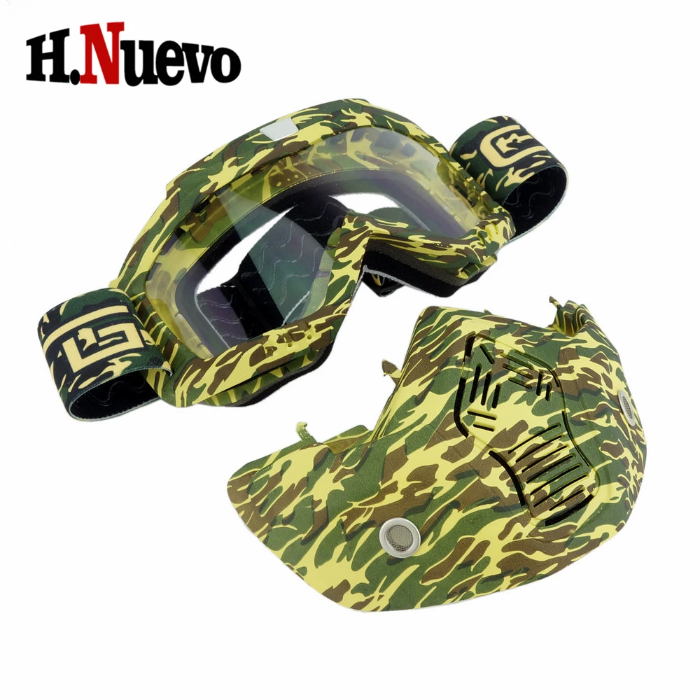 

Breathable Retro Fashion Bicycle Motocross Scooter Face Mask Goggles for Men Women Windproof Open Face Ski Helmets Goggles Mask