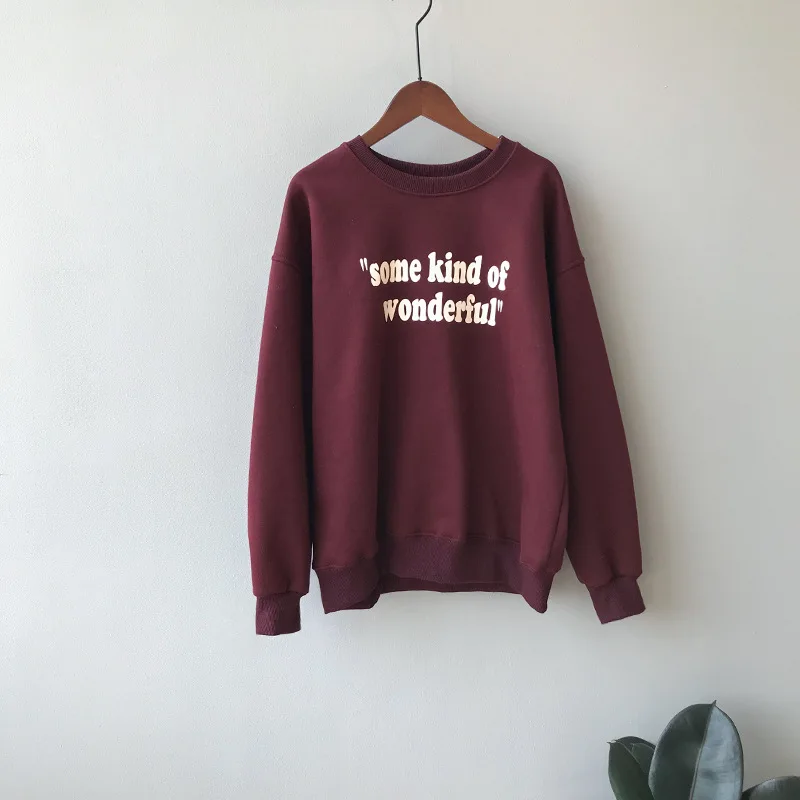 

Long-sleeved Winter Velvet Thickening Women Hooded Solid Color Hooded Tops Women's Sweatshirt black