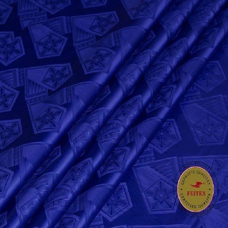 Новый дизайн африканская хлопчатобумажная ткань для платья королевский синий