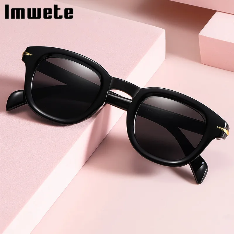 

Солнцезащитные очки Imwete для мужчин и женщин UV-400, винтажные квадратные темные очки в стиле ретро, с градиентом, для улицы