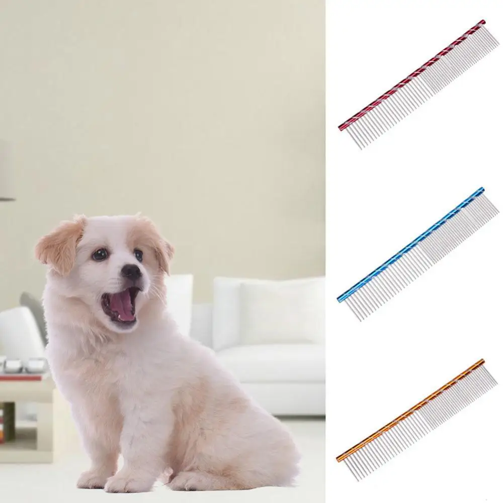 Щетка для груминга домашних питомцев двухрядная расческа из нержавеющей стали