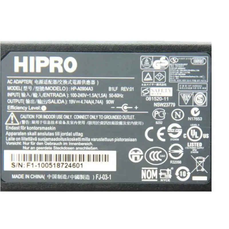 Оригинальное зарядное устройство HIPRO HP-A0904A3 19V 4.74A 90W 5 5x1 7 мм | Компьютеры и офис
