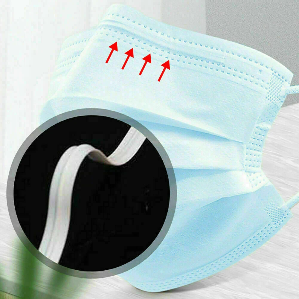 Одноразовая маска для лица 100 шт./лот эластичные зажимы моста и носа регулируемая