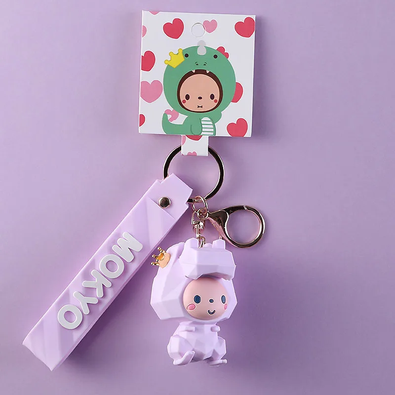 

Geometric Monkey Dinosaur Keychain Creative Cute Animal Doll Toy Pendant Key Chain Boys Girls Cartoon Gift Decoration Keyring