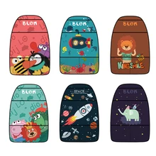 Waterproof Cartoon Seat Cover Kid Cute Car Seat Back Cover Protector for Kids Childrens Anti-Kick Mat Touch Screen Storage Bag