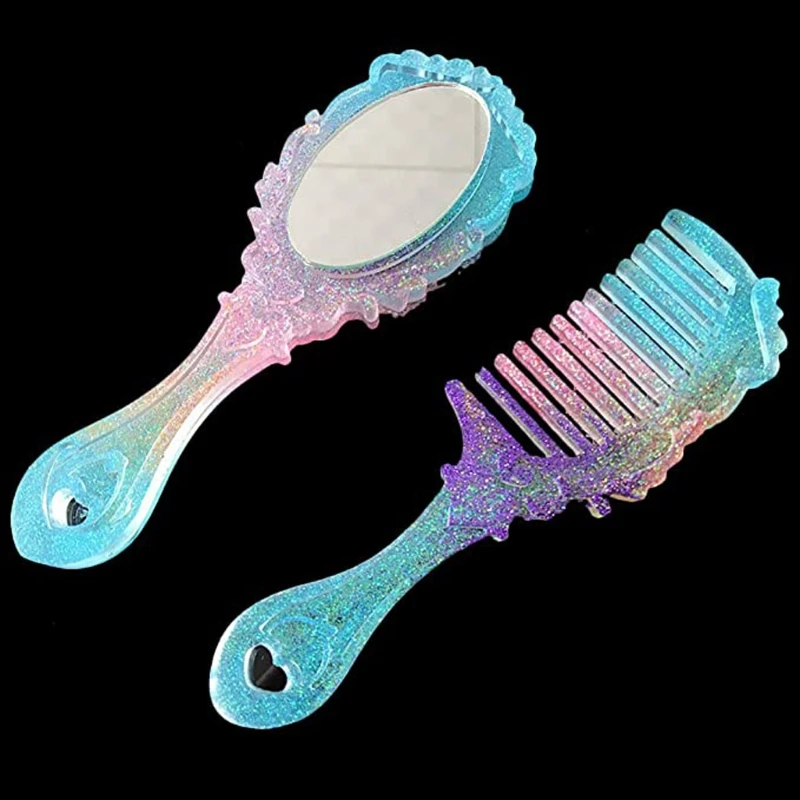 

4 Styles Comb Mirror Resin Casting Molds Kit Silicone Epoxy Resin Molds Silicone Comb Mold Mirror Hair Comb Craft Making