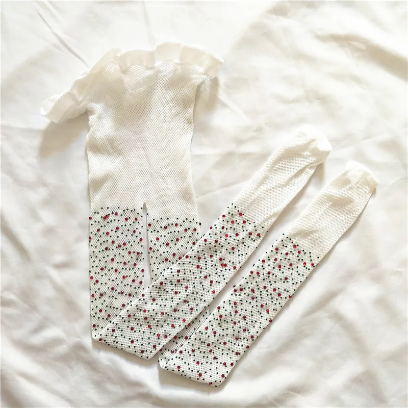 6 стилей, Детские ажурные чулки для девочек, красные сетчатые колготки с бриллиантами, модные детские колготки для девочек, От 7 до 10 лет