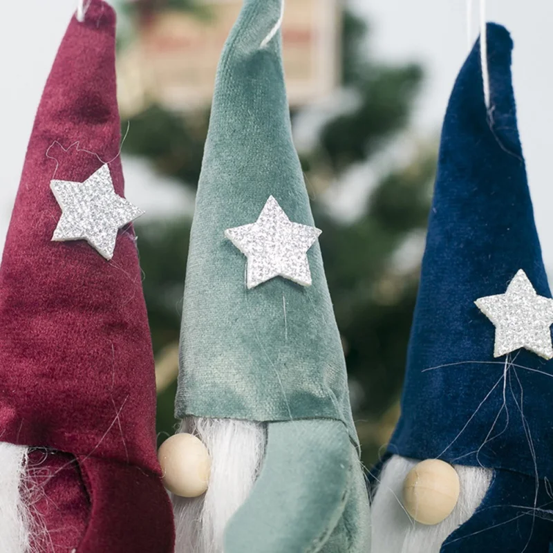 Рождественская плюшевая кукла гном игрушка подвесное украшение на елку