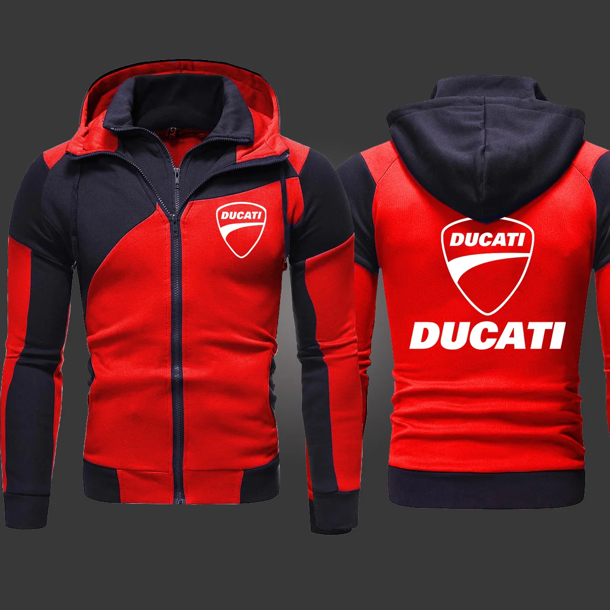 

2021 New Ducati Motorcycle Menâ€™s Fashion Outwear Jacket Slim Fit Zipper Hooded High Quality Harajuku Hoody Casual Hoodies S-3XL