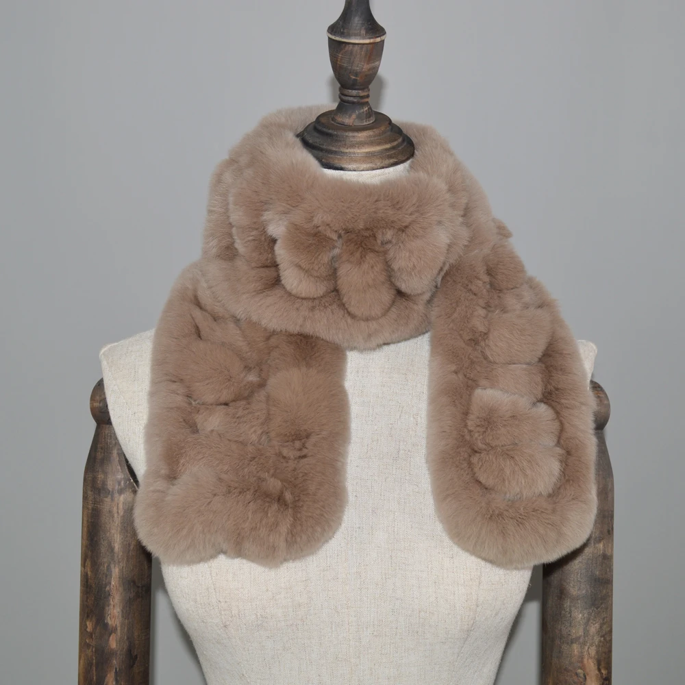 Женский шарф из натурального меха кролика Рекс мягкий 2020 шарфы кроличьего оптом