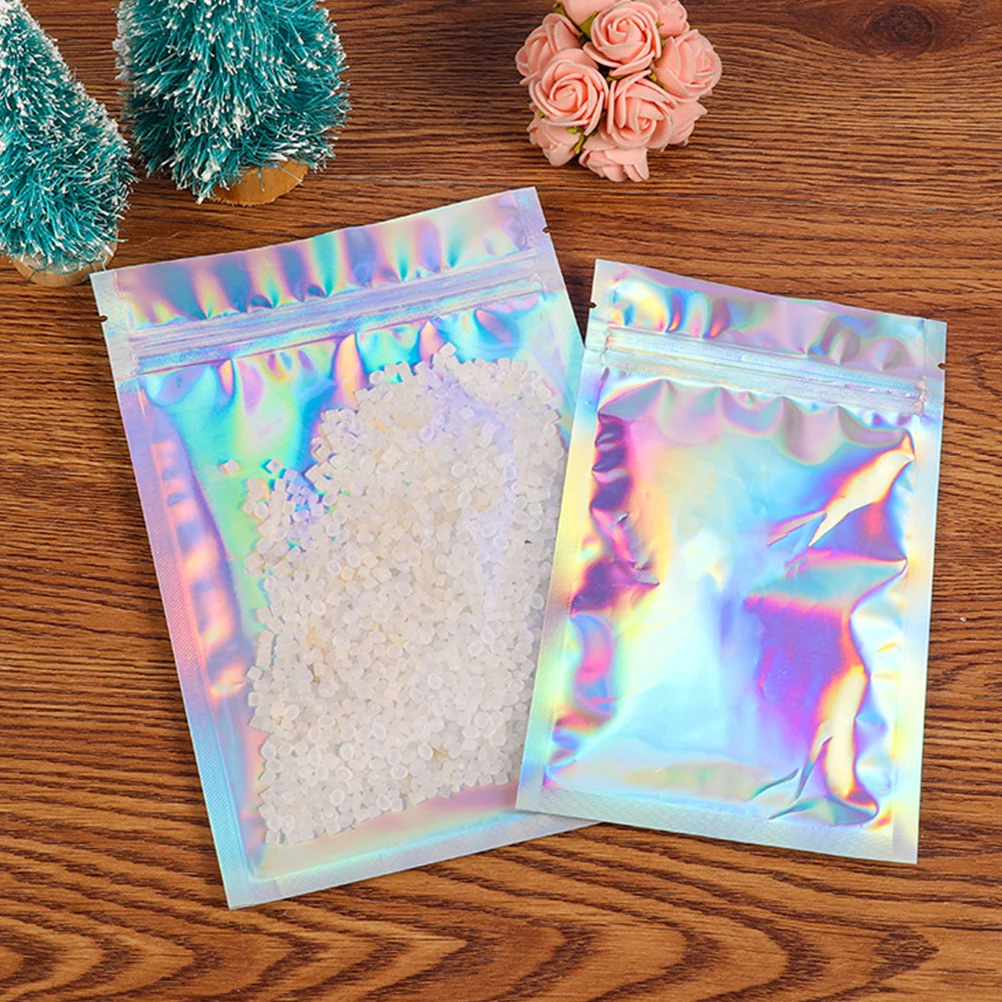 100 шт. Закрывающиеся Пластиковые пакеты с замком-молнией упаковка для ювелирных