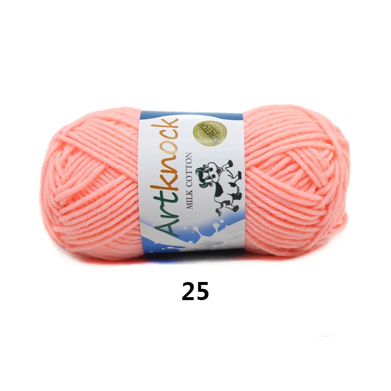 A25 16PCS 16 шт., пряжа для вязания, мягкая, теплая, Детская Пряжа молочного оттенка для ручного вязания, принадлежности для длинного ШТАПЕЛЯ, хлопок, 80%, молочное волокно, 20 - Цвет: A25 16PCS