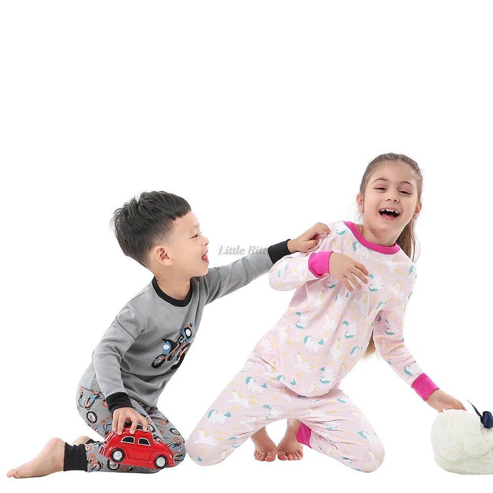 Пижама детская хлопковая с длинным рукавом принтом животных божья коровка