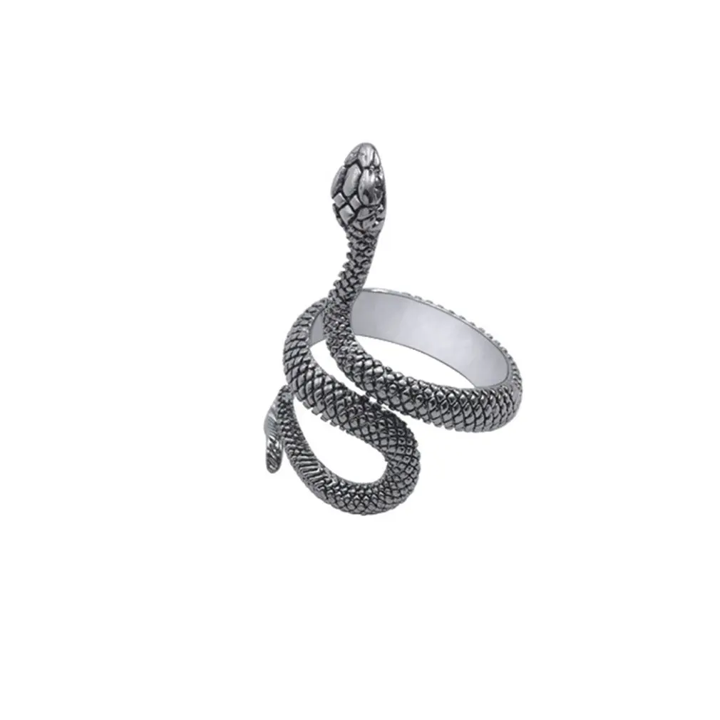 

Adjustable Fashion Punk Animal Ring Gothic Black Silver Color Metal Snake Rings Gor Men Unisex Rings Jewelry Gift Drop Shipping
