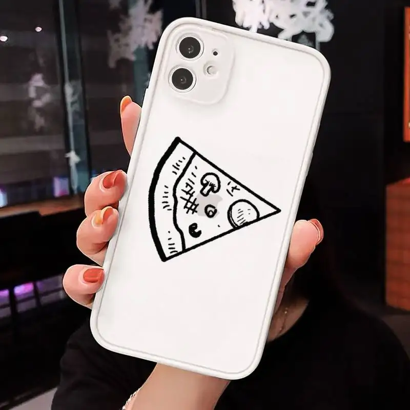 

Funny cartoon pizza best friends Phone Cases matte transparent For iphone 7 8 11 12 plus mini x xs xr pro max cover