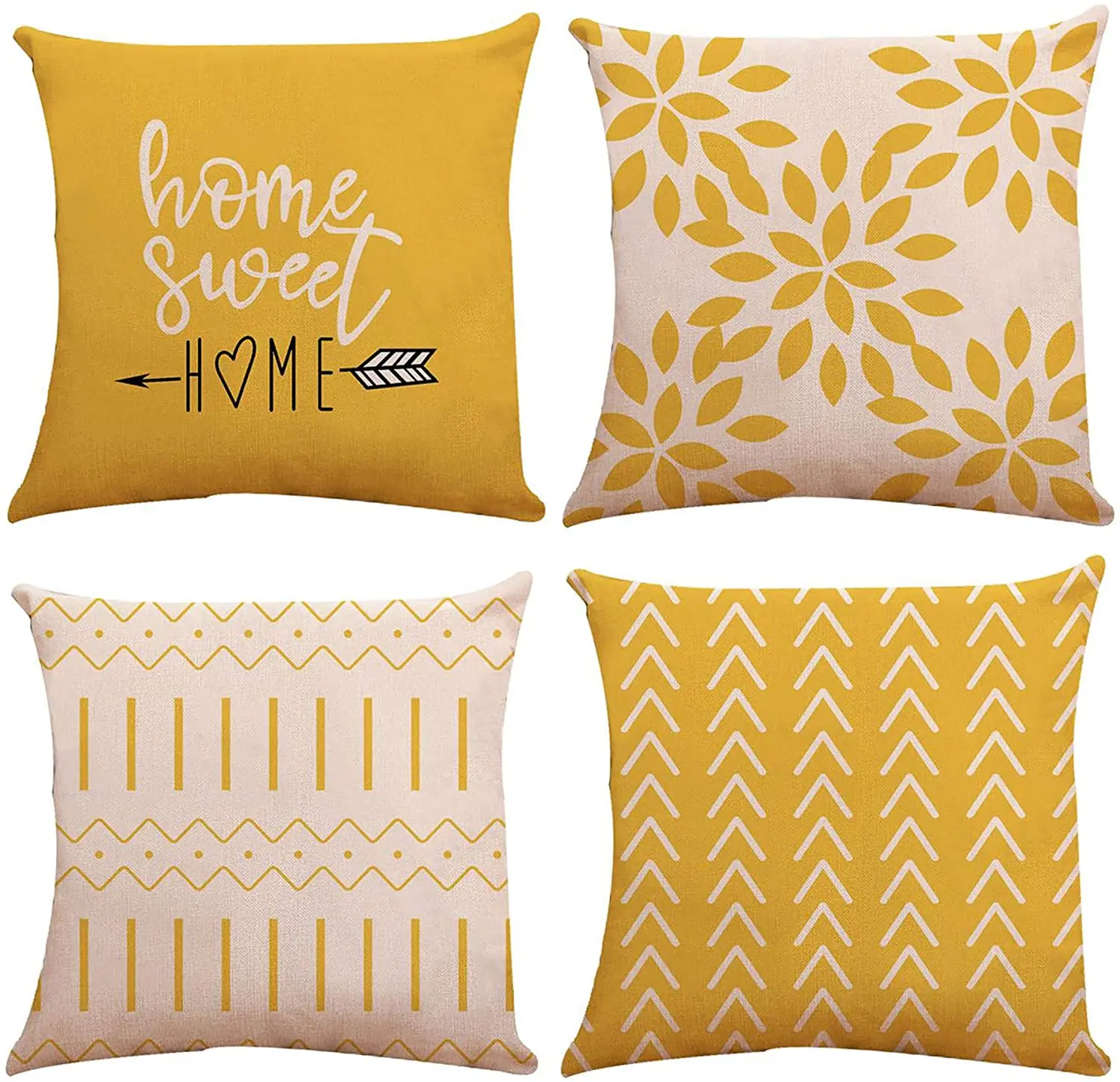 

Pillow Covers Set of 4, Modern Sofa Throw Pillow Cover Decorative Outdoor Linen Fabric Pillow Case for Couch Bed Car 45x45cm