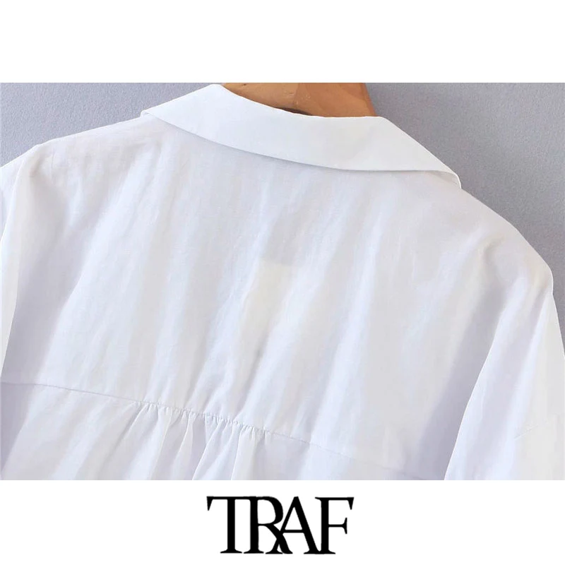 Женская винтажная блузка на пуговицах с рукавами-фонариками | одежда