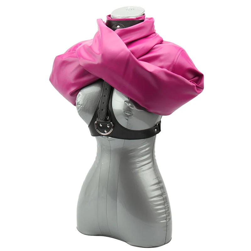 Эротическая Женская прямая куртка с открытой грудью связывание портупея