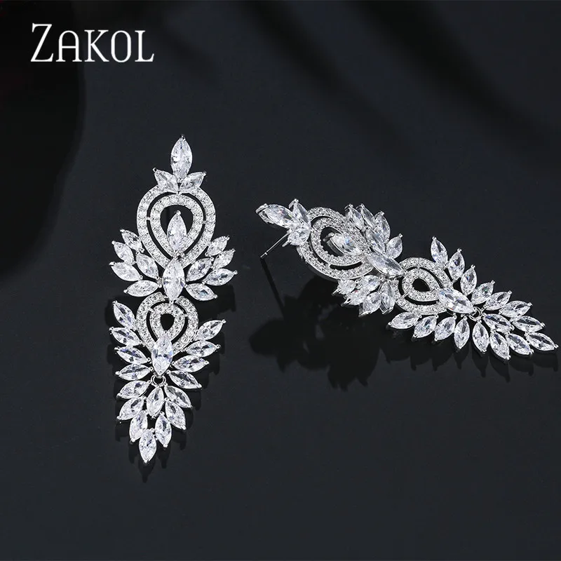 ZAKOL винтажные украшения для свадьбы вечеринки аксессуары кубический цирконий