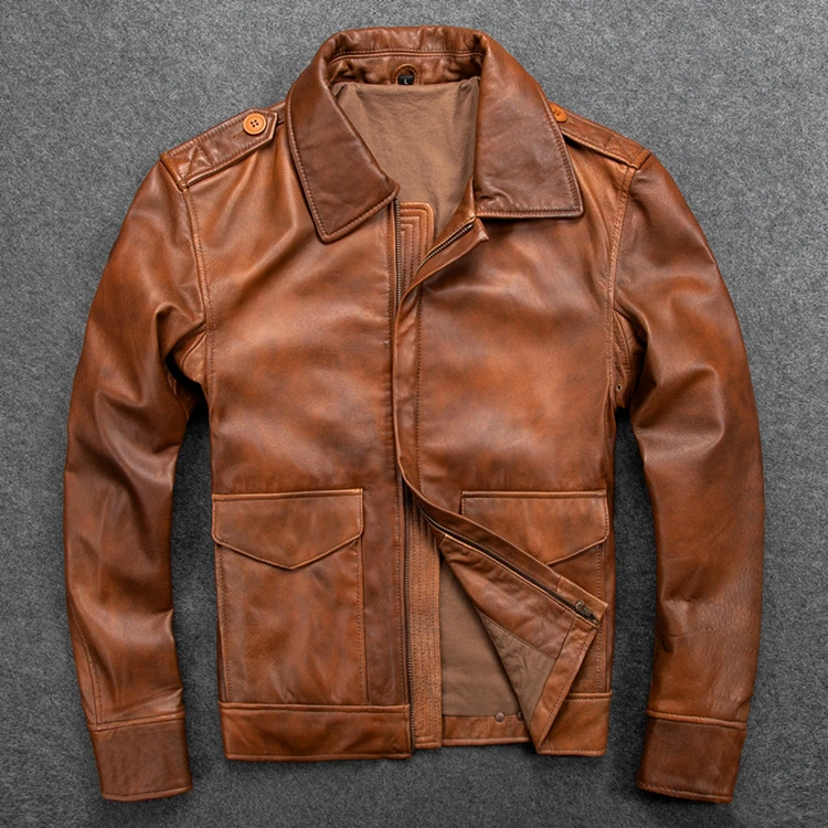 Мужская Повседневная стильная, плюс размер мягкая деловая куртка из овчины, куртка из натуральной кожи. Кожаная куртка для отца, винтажная