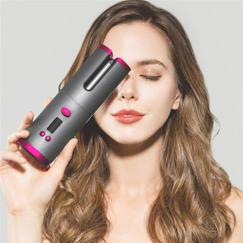 Автоматический вращающийся Керамика волос бигуди для завивки ЖК-дисплей USB