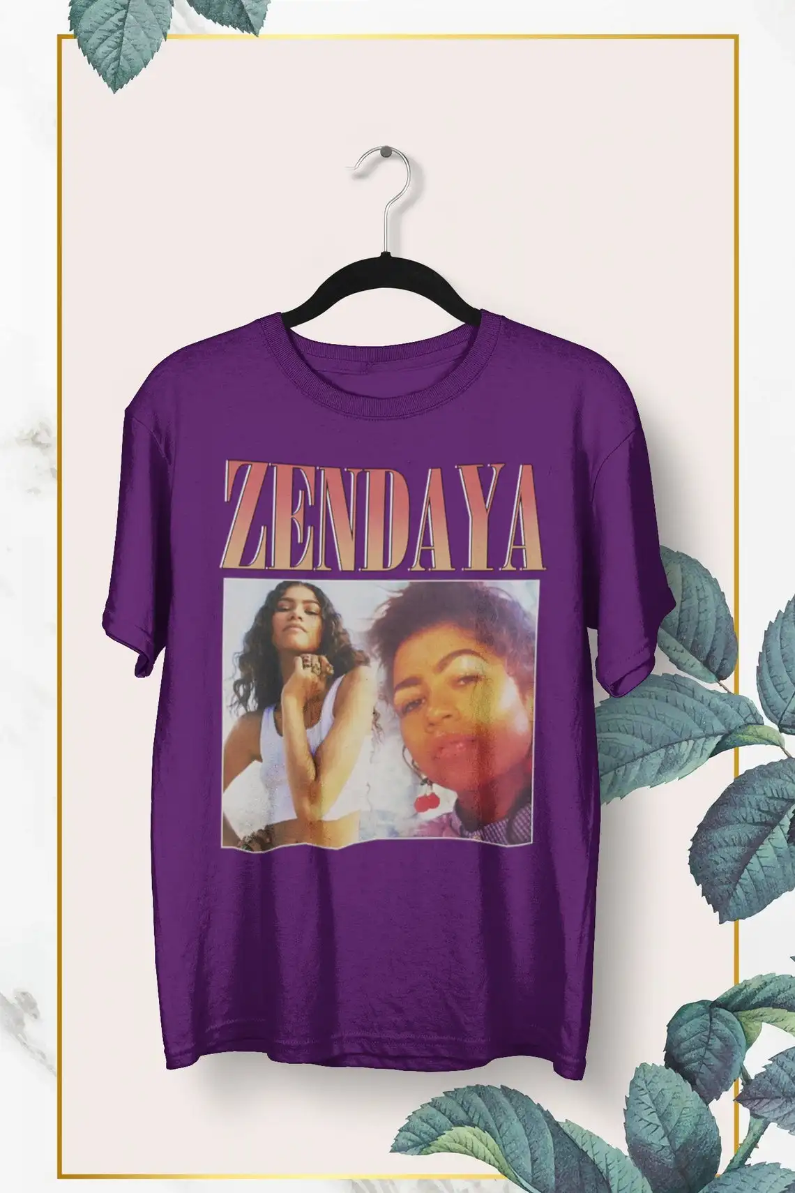

Zendaya Fashion printed casual short-sleeved T-shirt